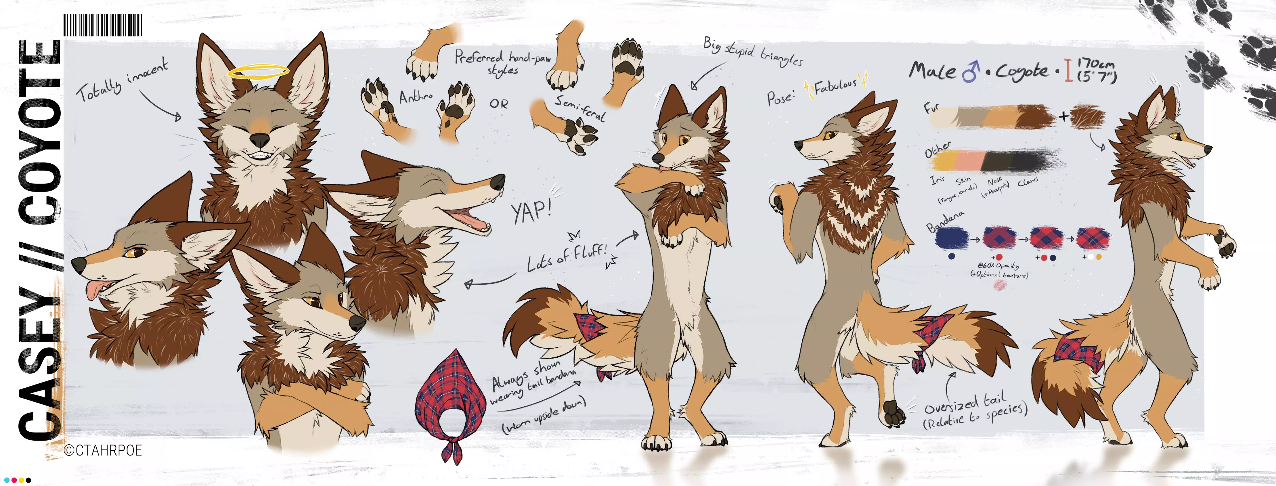Finally finished making my first ever ref sheet! (Art by me, @Ctahrpoe)