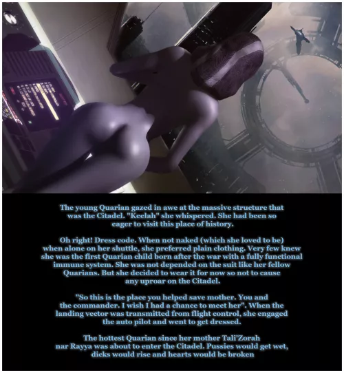 A special Quarian approaching the Citadel. (Rastifan)