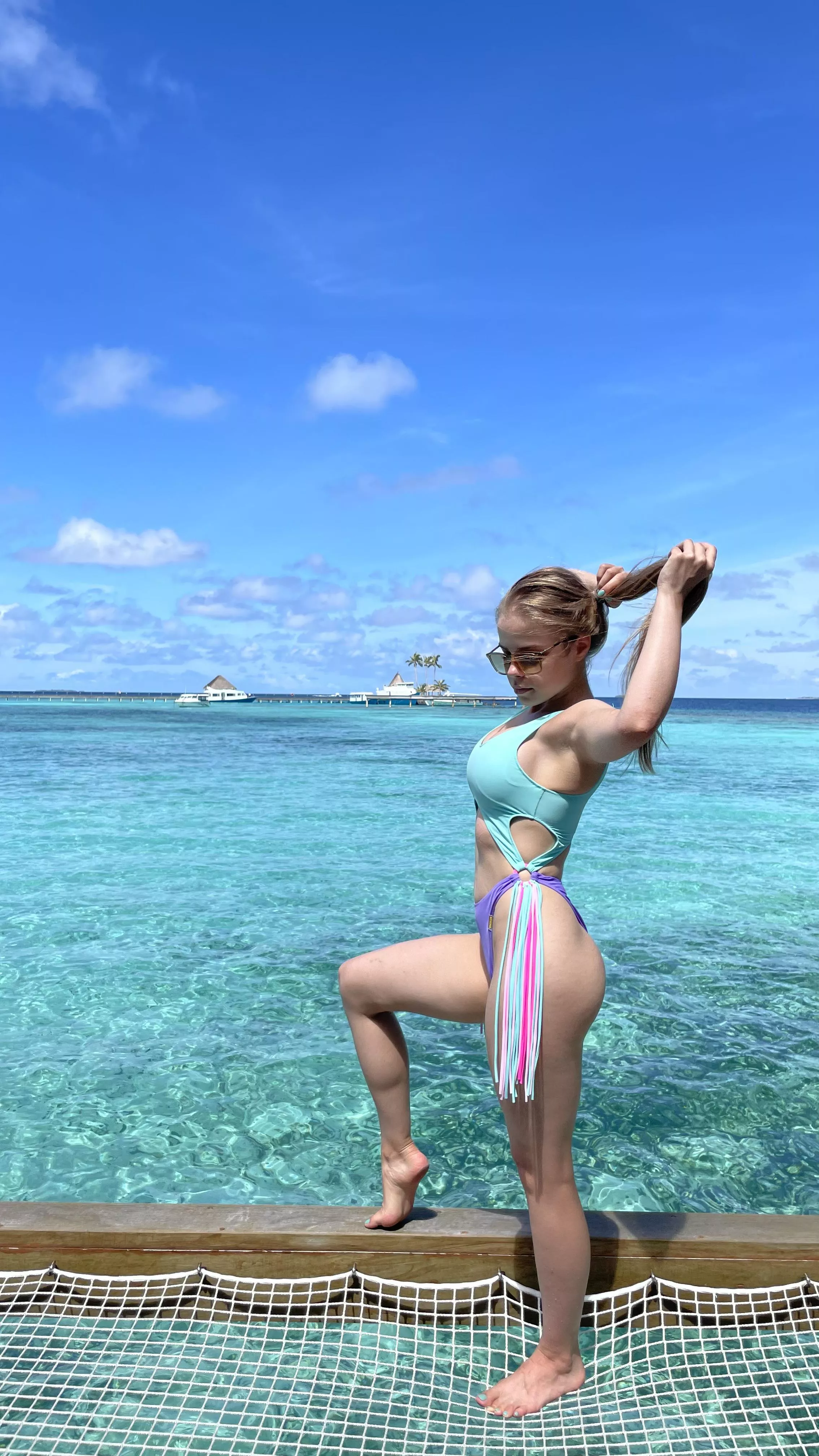 Bathing in the sun for a beautiful tan