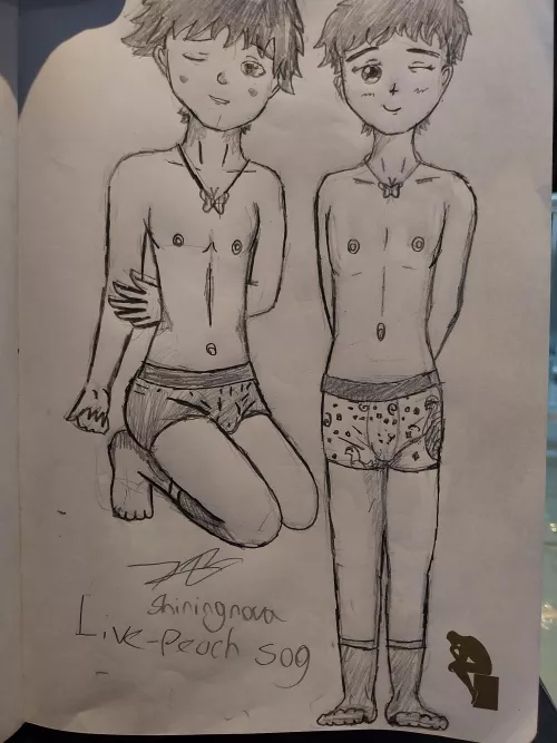 dressed down femboy, Live-Peach 509, art by me/Shiningnova ☺️💫