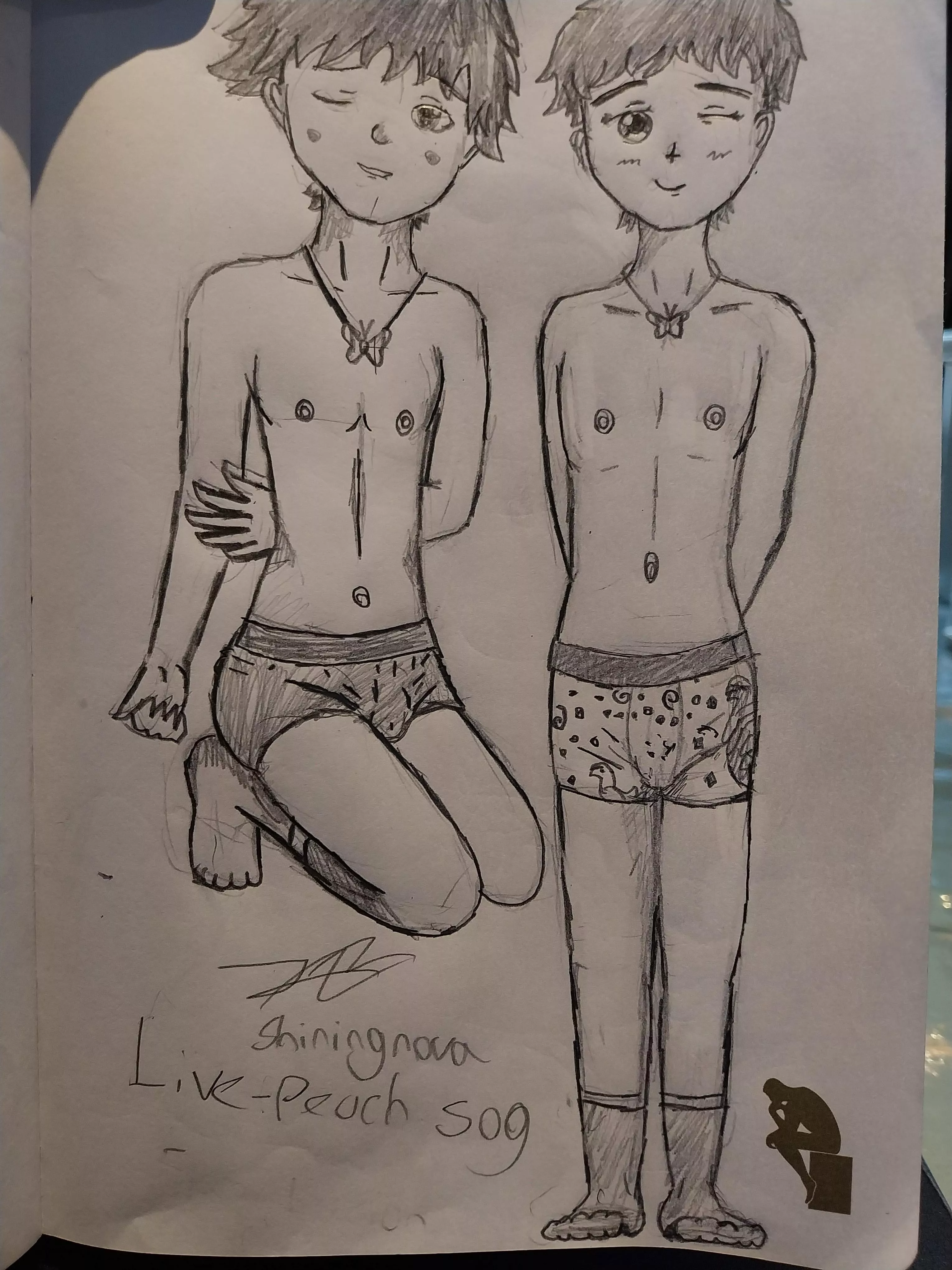 dressed down femboy, Live-Peach 509, art by me/Shiningnova ☺️💫