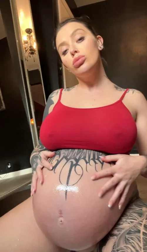 Is my 9 month belly too big to ride your face?? Be honest.