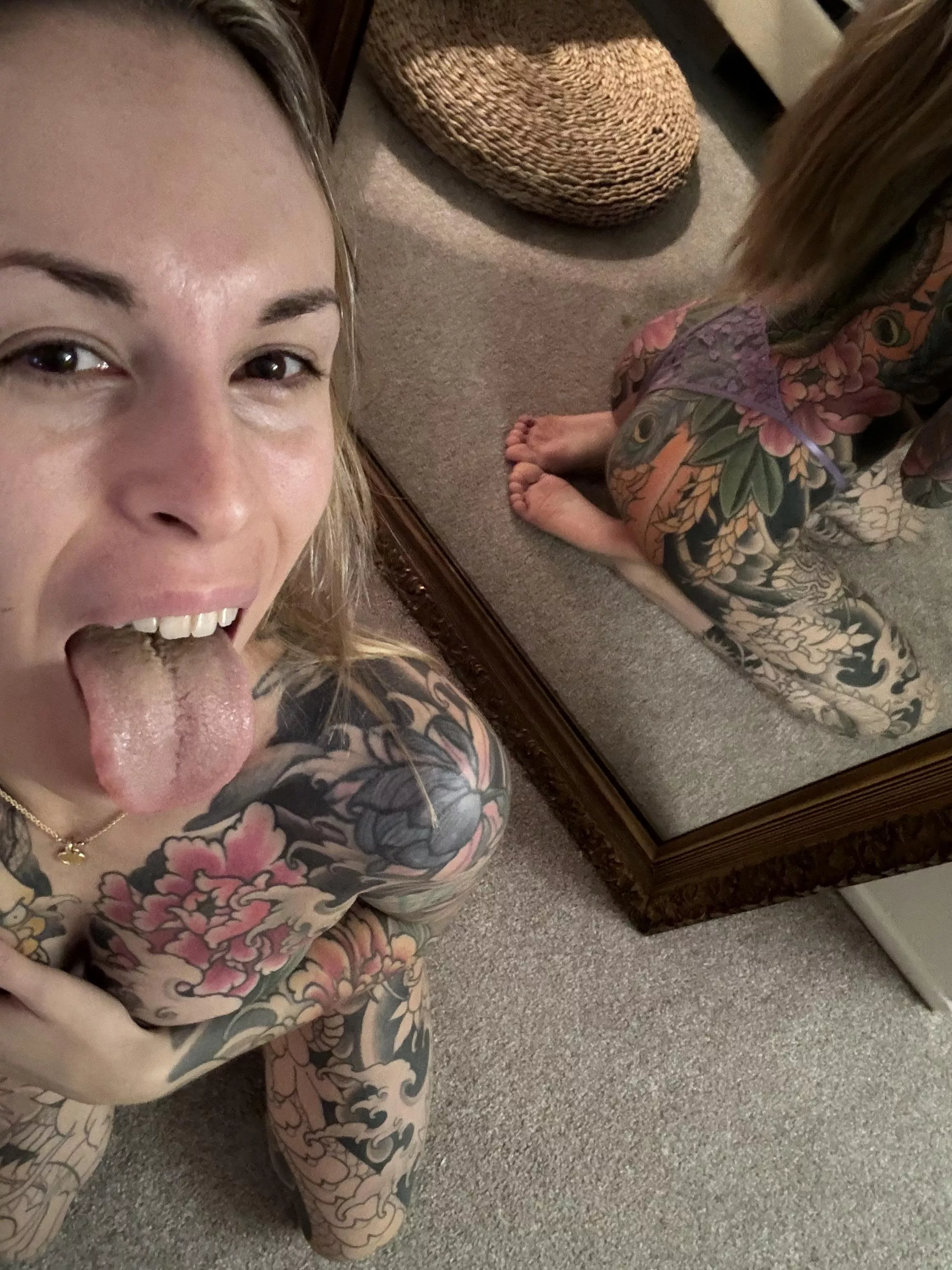 On my knees and ready to suck