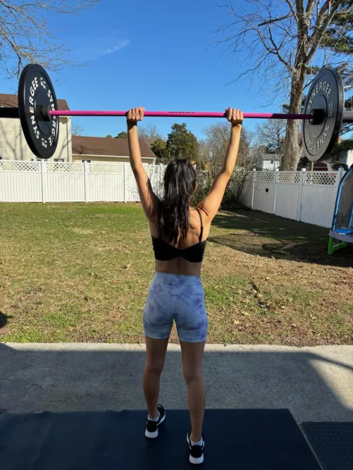 Working on my clean and jerks