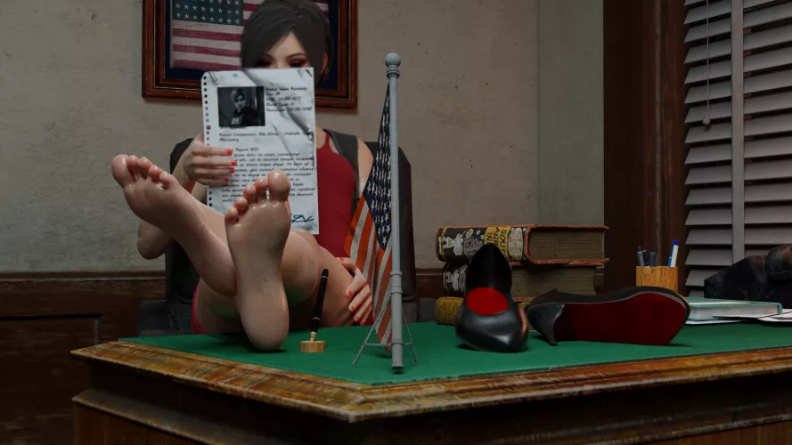 Ada doing some intelligence gathering on her favourite cop (Jandrew89999) [Resident Evil]