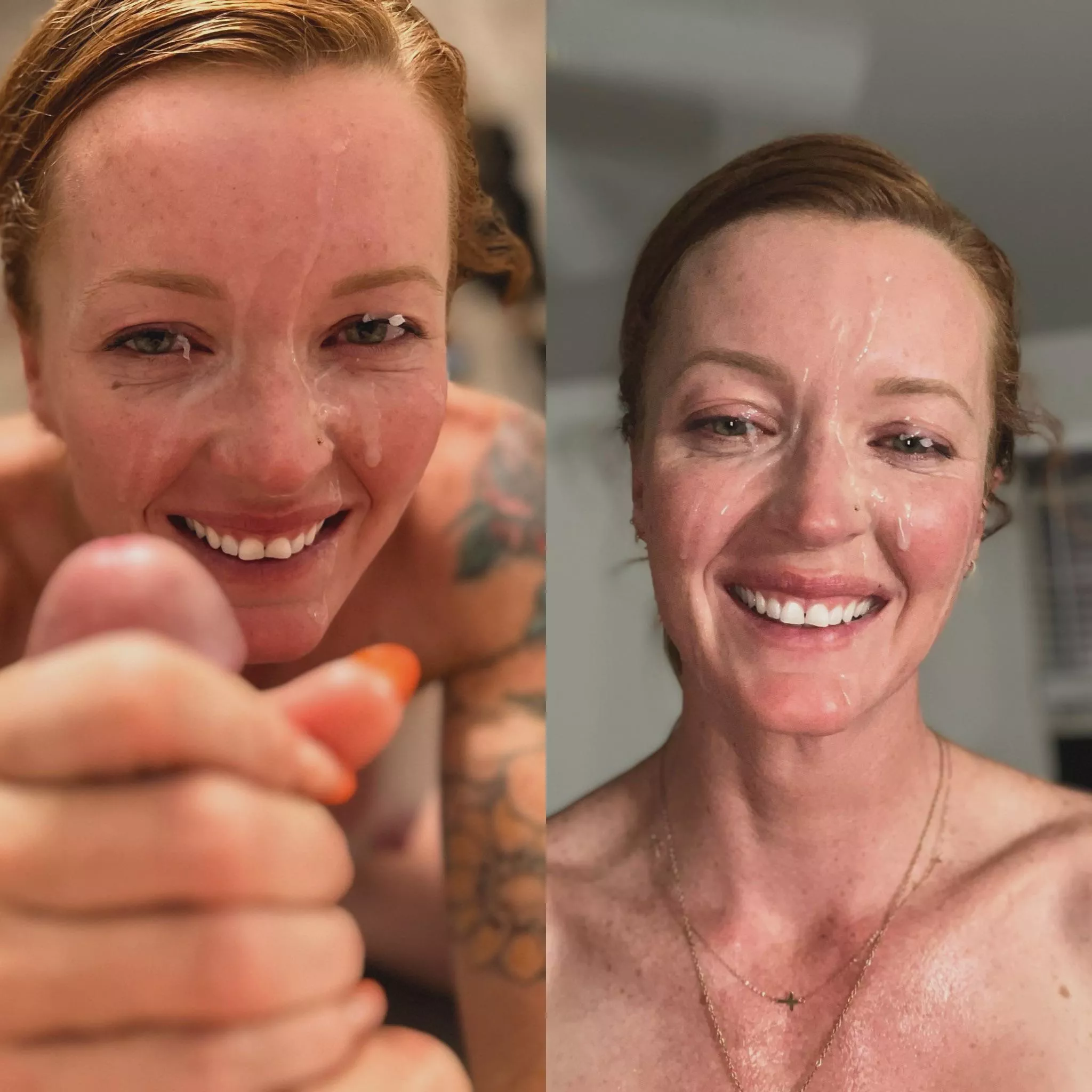 I think I look cute with cum on my face.