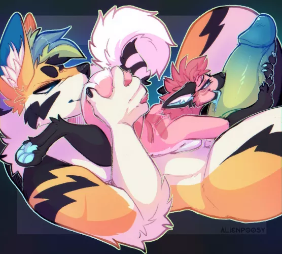 I wonder which hole his tongue its in… [MF] (Alienpoosy)