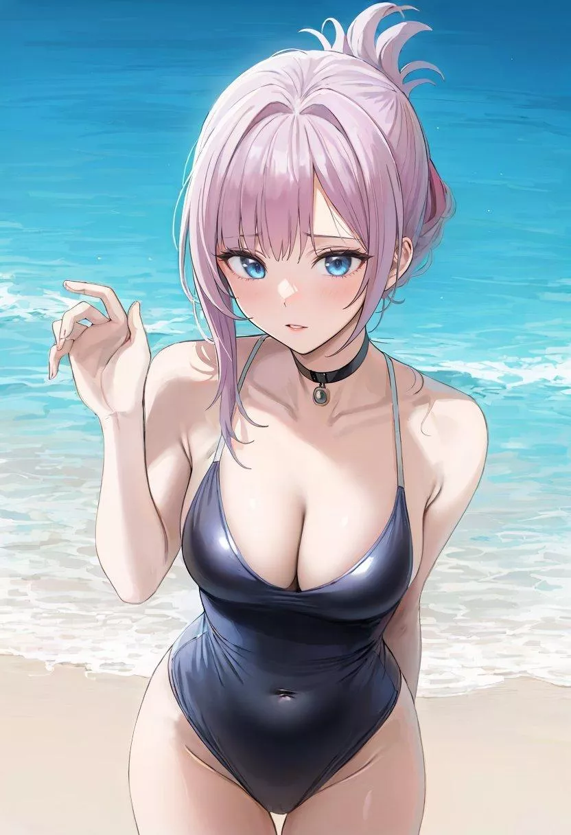 Shy Girl on the Beach