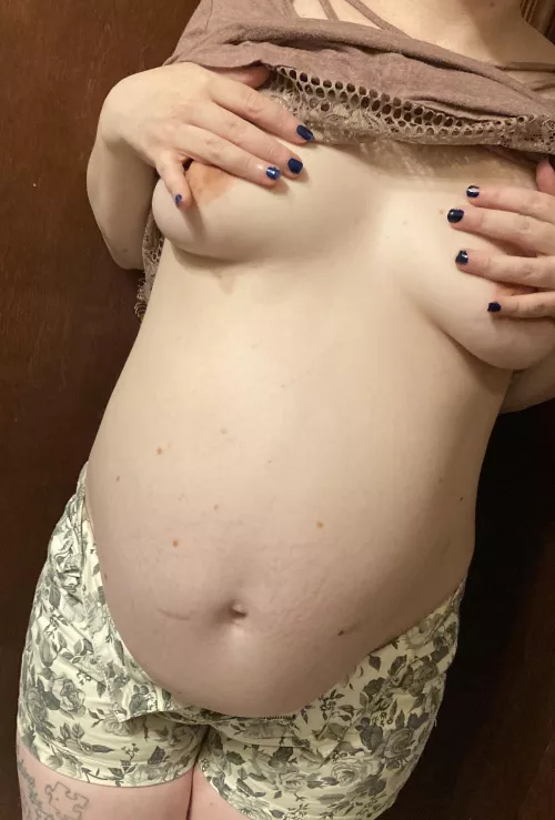 Small girl, big bump