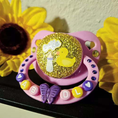Trying my hand at custom pacifiers to surprise my AB/DL bestie