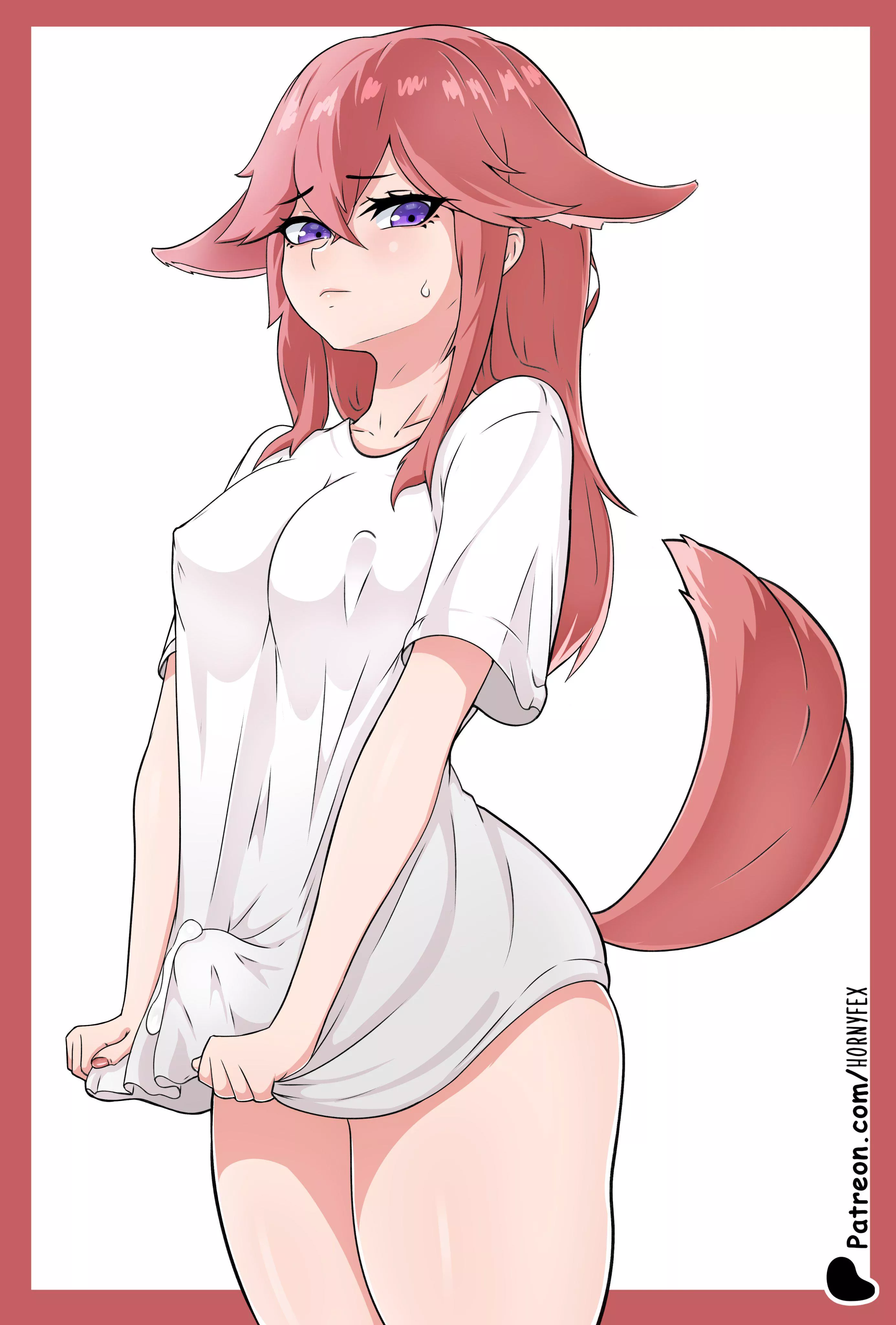 Yae Miko in just a shirt (HornyFex) [Genshin Impact]