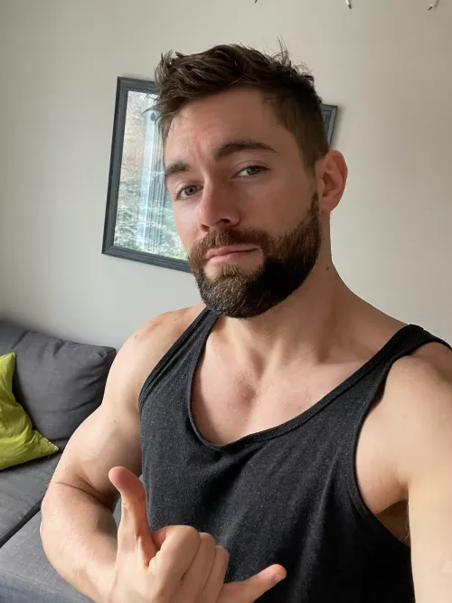 Buddies wearing tanks on a sofa together 😮‍💨🤙🏼