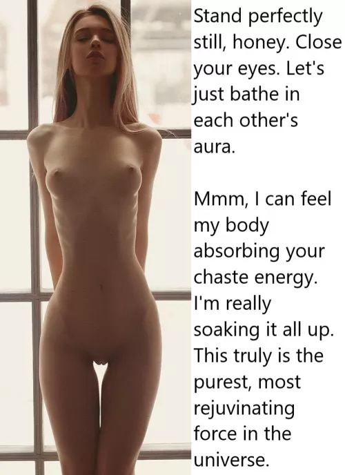 Chastity Fantasy: Caption 404. The power of chaste meditation.