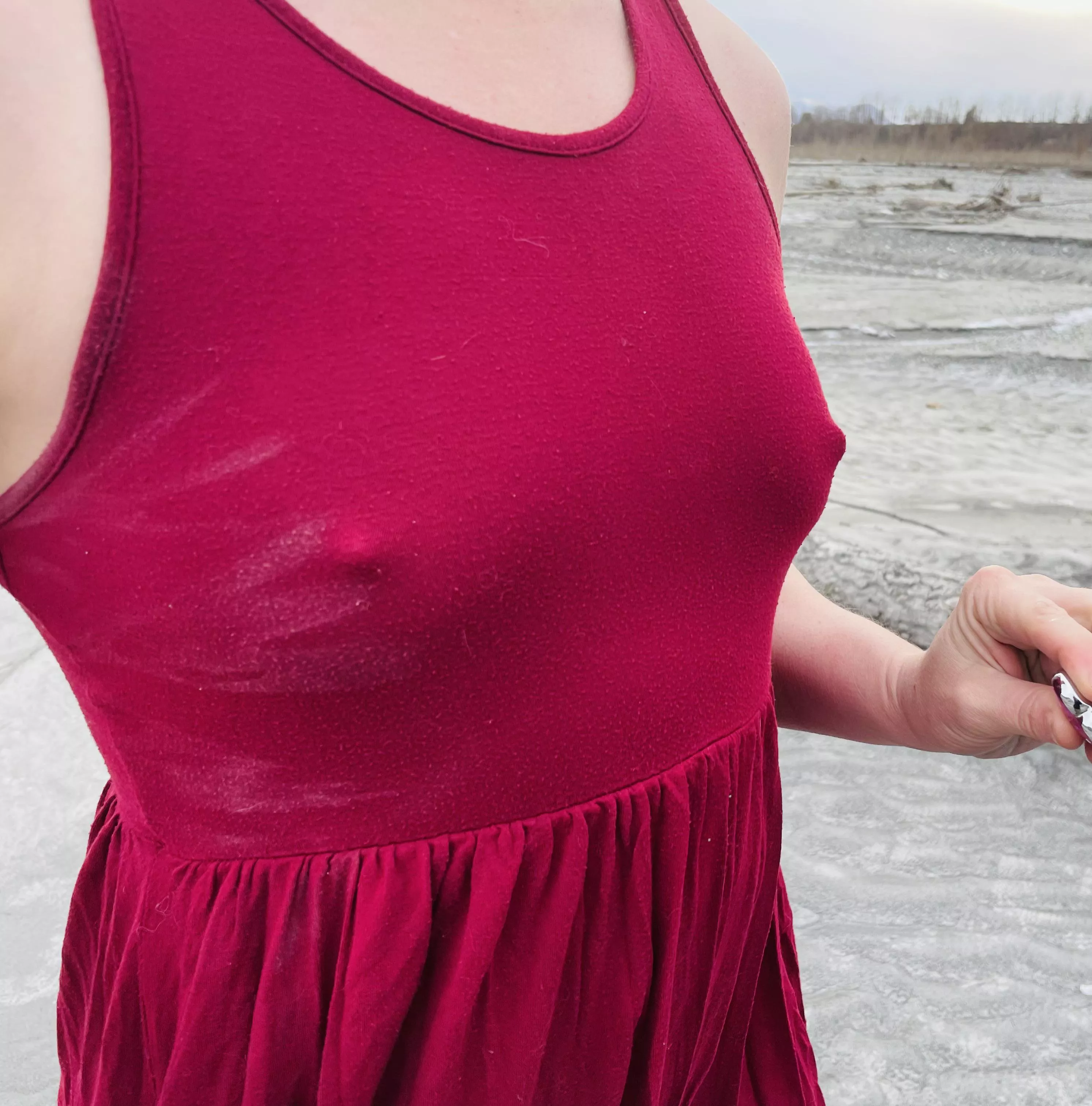 Chilly photo shoot… guess the temp based on my nipples 🤭😏