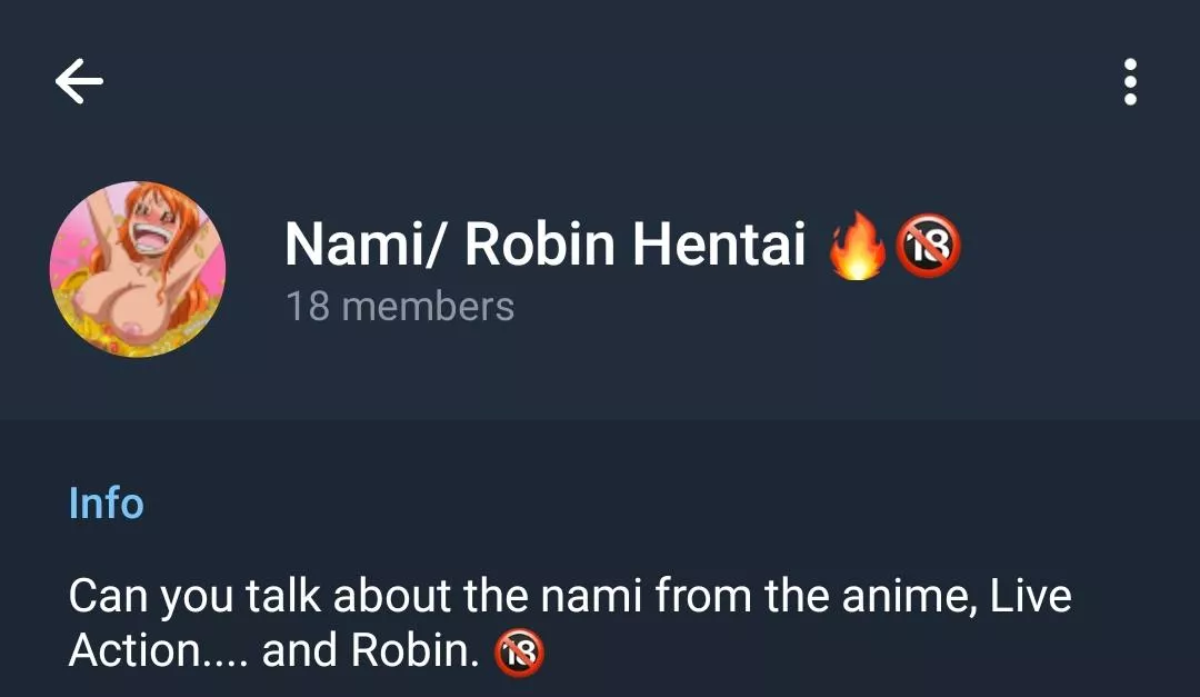 I have a Hentai Nami group on Telegram, if you want to join, send me a direct message here, your Telegram account