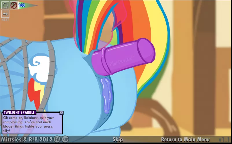 rainbow dash gets a dildo up her pussy (artist: Mittsies)
