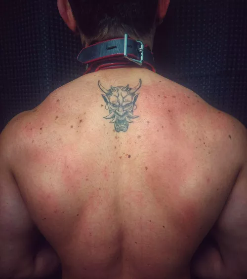 Collared, bitten, scratched and whipped. Isnt that perfect.