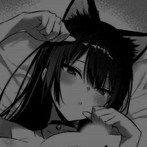LF Mono source: 1girl, black hair, black cat ears, black cat collar, long hair, black eyes,
