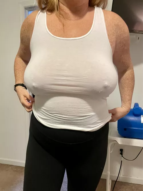 No bra pokies on my really big boobs