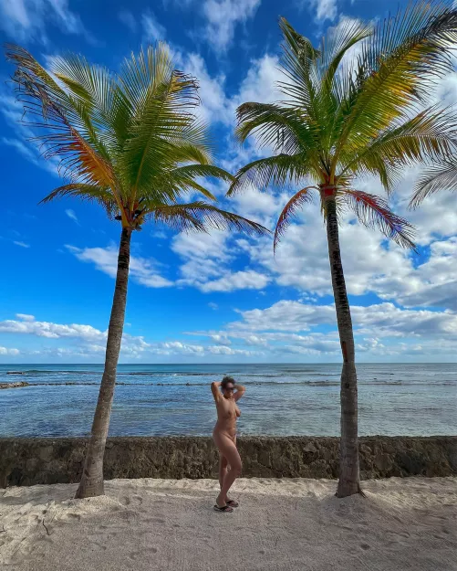 an Iris in the palms