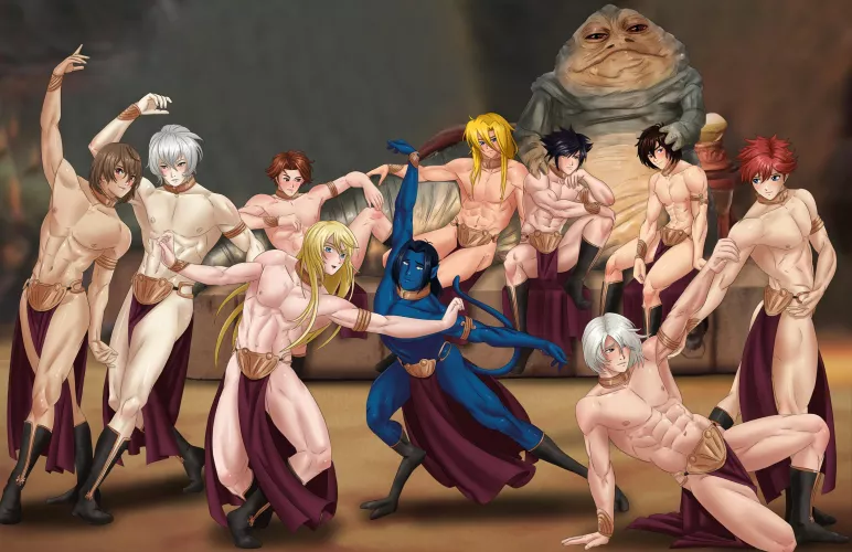 Jabba's Slaveboy Harem (commission by me for me, art by Amenoosa)