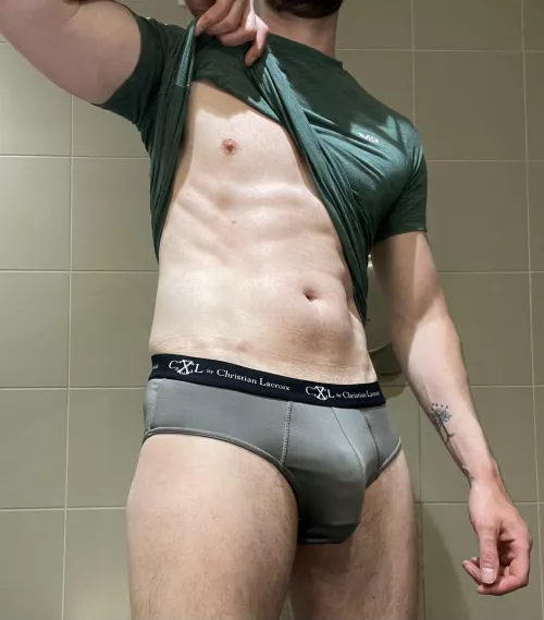 Locker room bulge