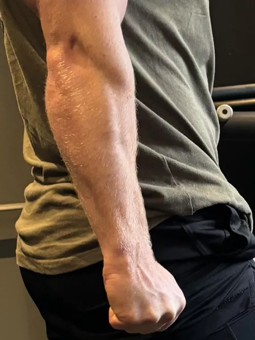 My forearms during a workout.