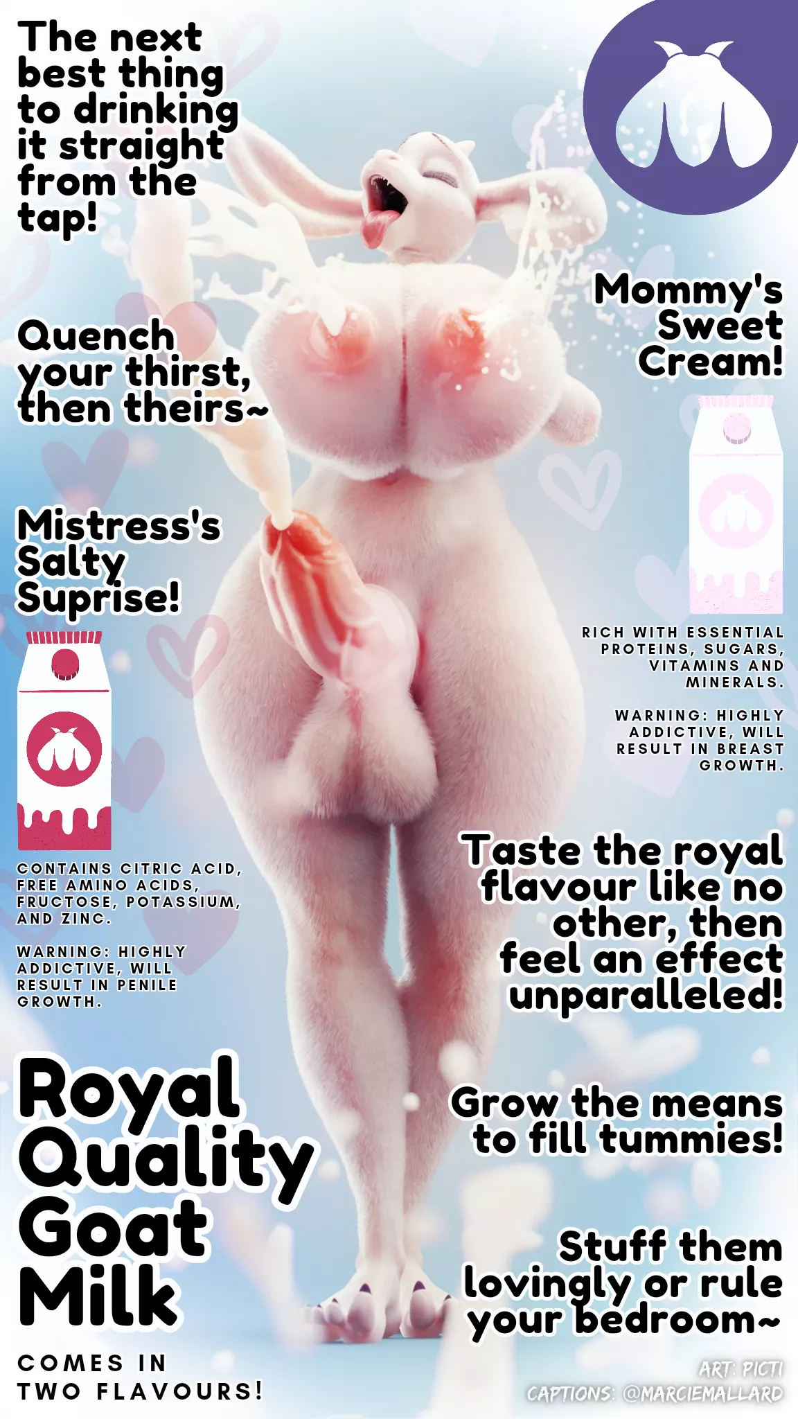 Royal Quality Goat Milk!~ [Futanari] [Furry] [Lactation] [Gokkun] [Growth Kink] [Advert Parody] [Credits in Captions]