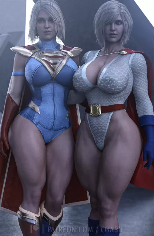 Supergirl and Power Girl (Cga3D) [DC]