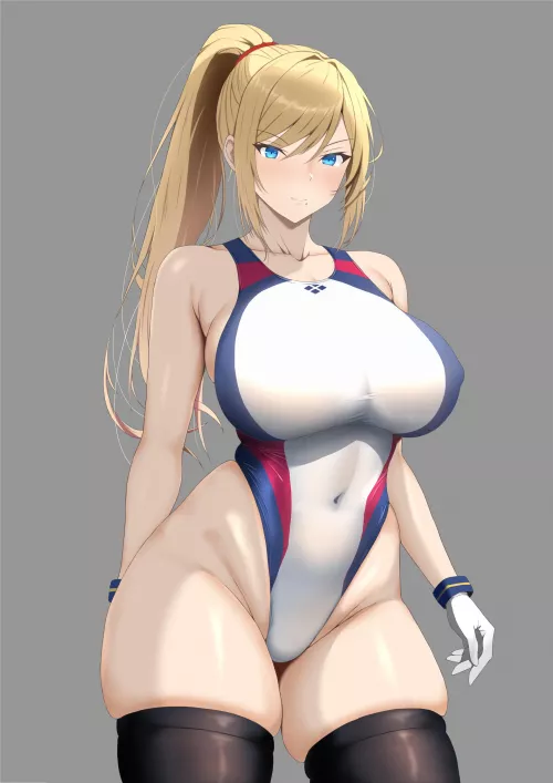 Competitive swimming Samus artwork by (Ranhatu)