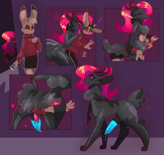 Her Better Half by Eldritch_Imp (Furry Merging Taur)