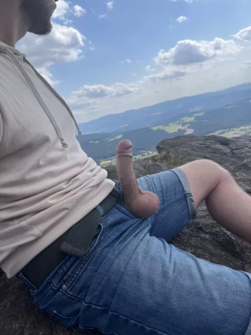 Hiking is fun an hard work. 😈 Can we relax now?💦👀