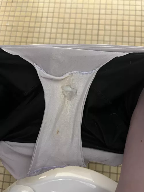 Put your cock in the large pocket gusset on my silky smooth dirty panties for me to stroke you with them😈