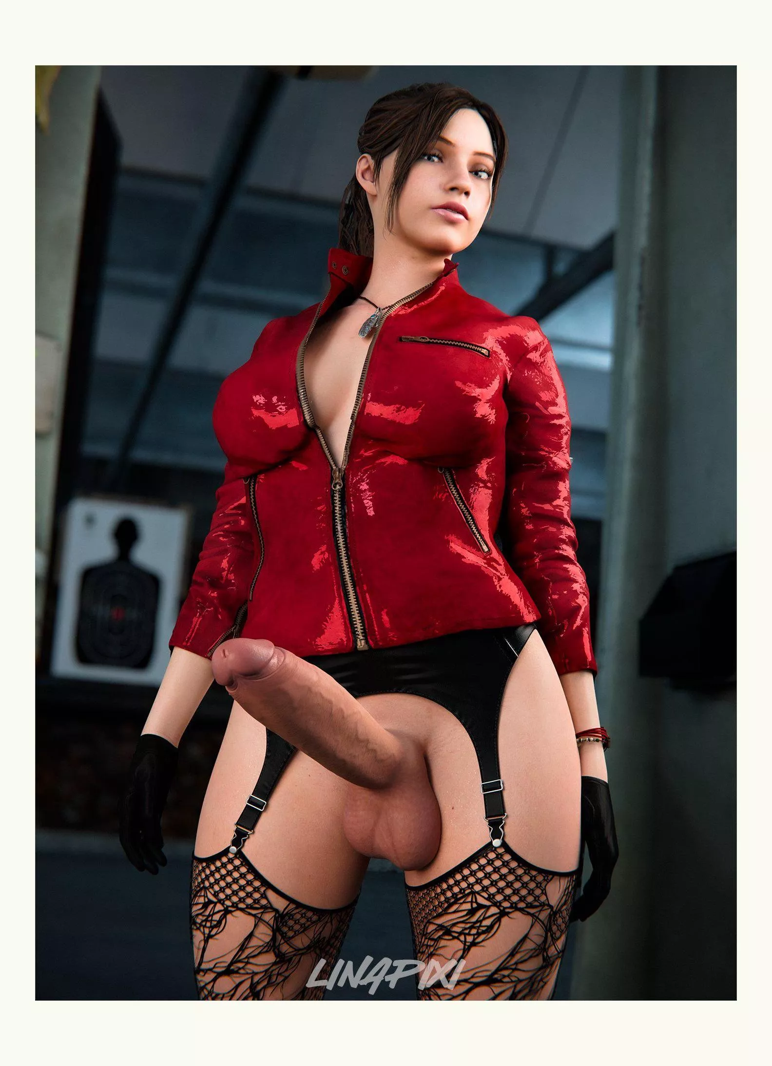 Claire In black Stockings (linapixi) [Resident Evil]