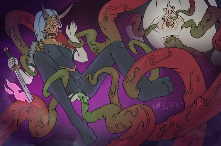 [OC] Ninja battling and losing against tentacles (underrart)