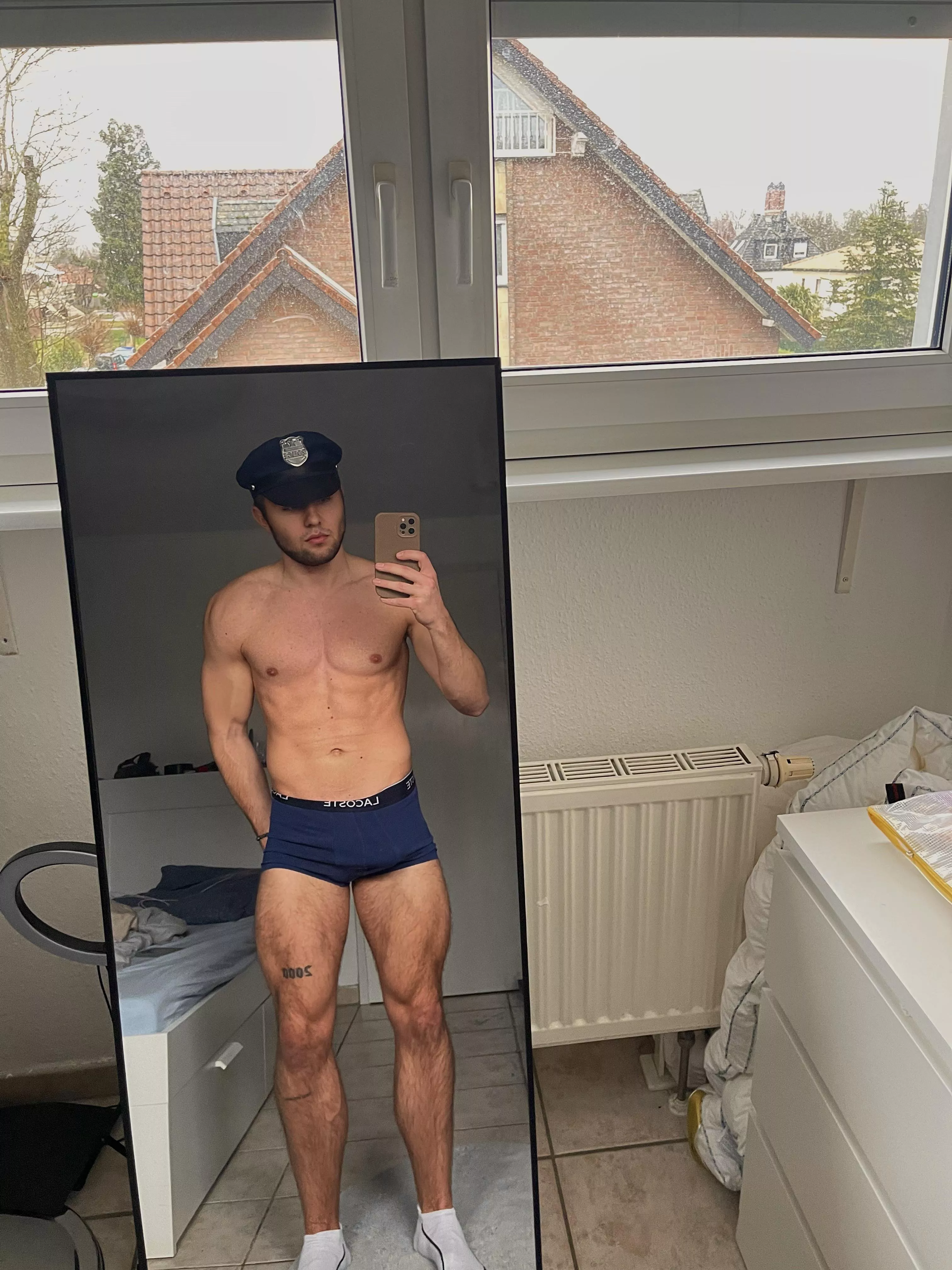 Officer in undies