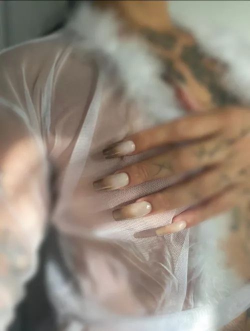 Look here sweetheart, on these beautiful nails.