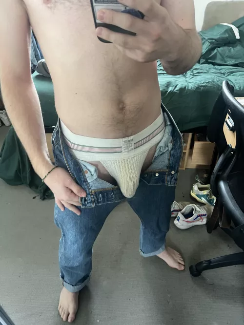 Love wearing a jock in jeans