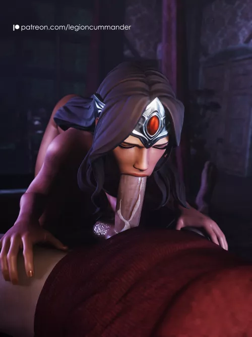 Mirana blowjob snapshot from video [Dota 2] (legioncummander)