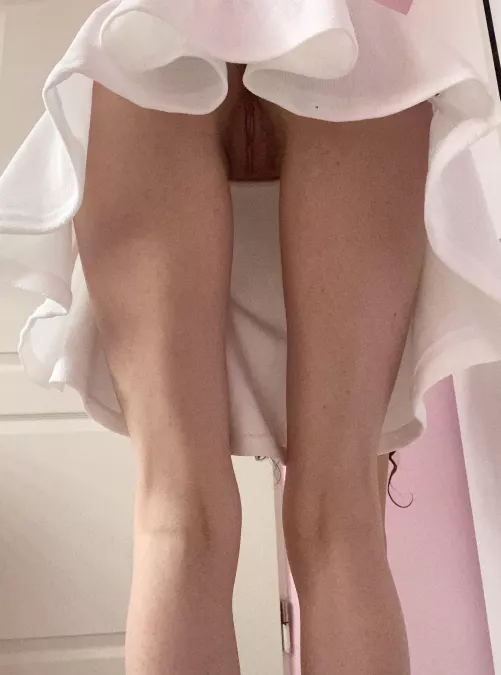 You can insert your wet tongue right here under my skirt