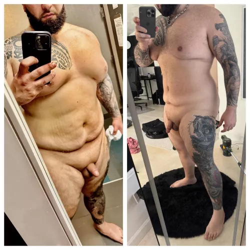 30 6'2 278lbs I swear the nudes show progress the best! 360-278lbs in 5 months!