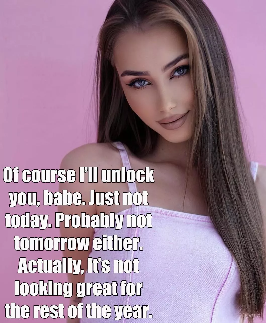 And you just KNOW she won’t be going without cock for all that time. It just won’t be yours… 