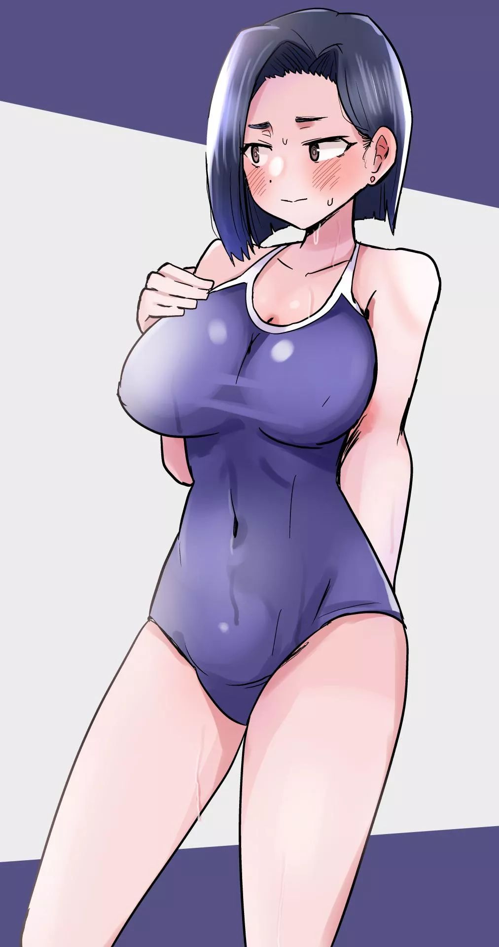 Mama Yamada Trying On Her School Swimsuit