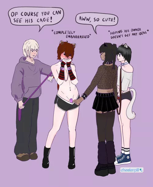 Showing off your pet catboy