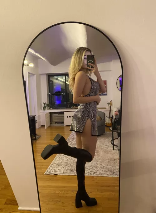 Wearing my fave boots out to the club