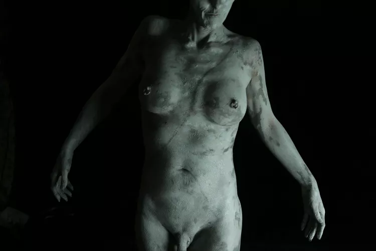 Clay and body paint , this was an lgbtq project ,