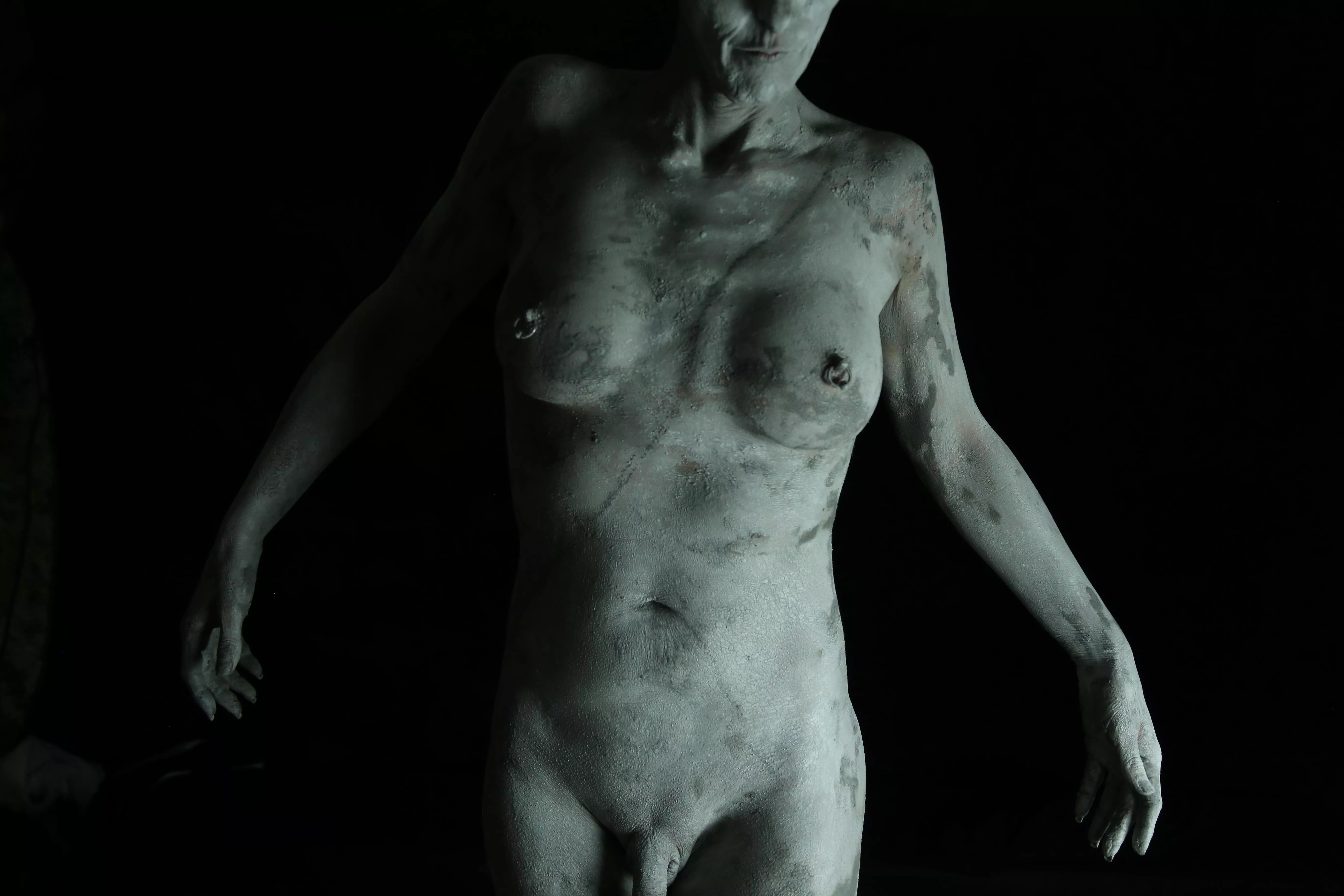 Clay and body paint , this was an lgbtq project ,