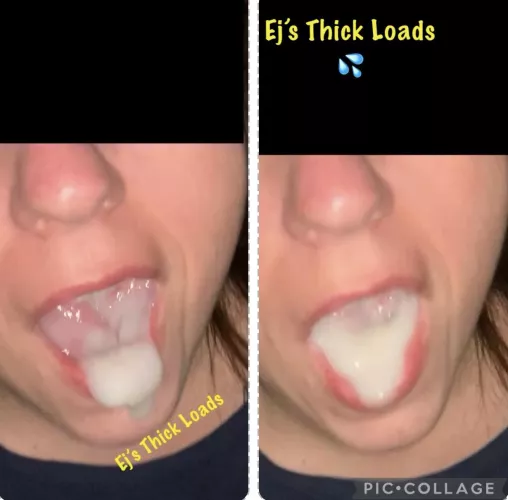 Just wow!! Probably the biggest mouthful of cum I’ve ever had. It spilled out of my mouth. Hubby really filled me up this time 😍😍💦
