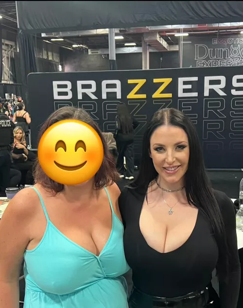 Whose are bigger: Angela or the fan?