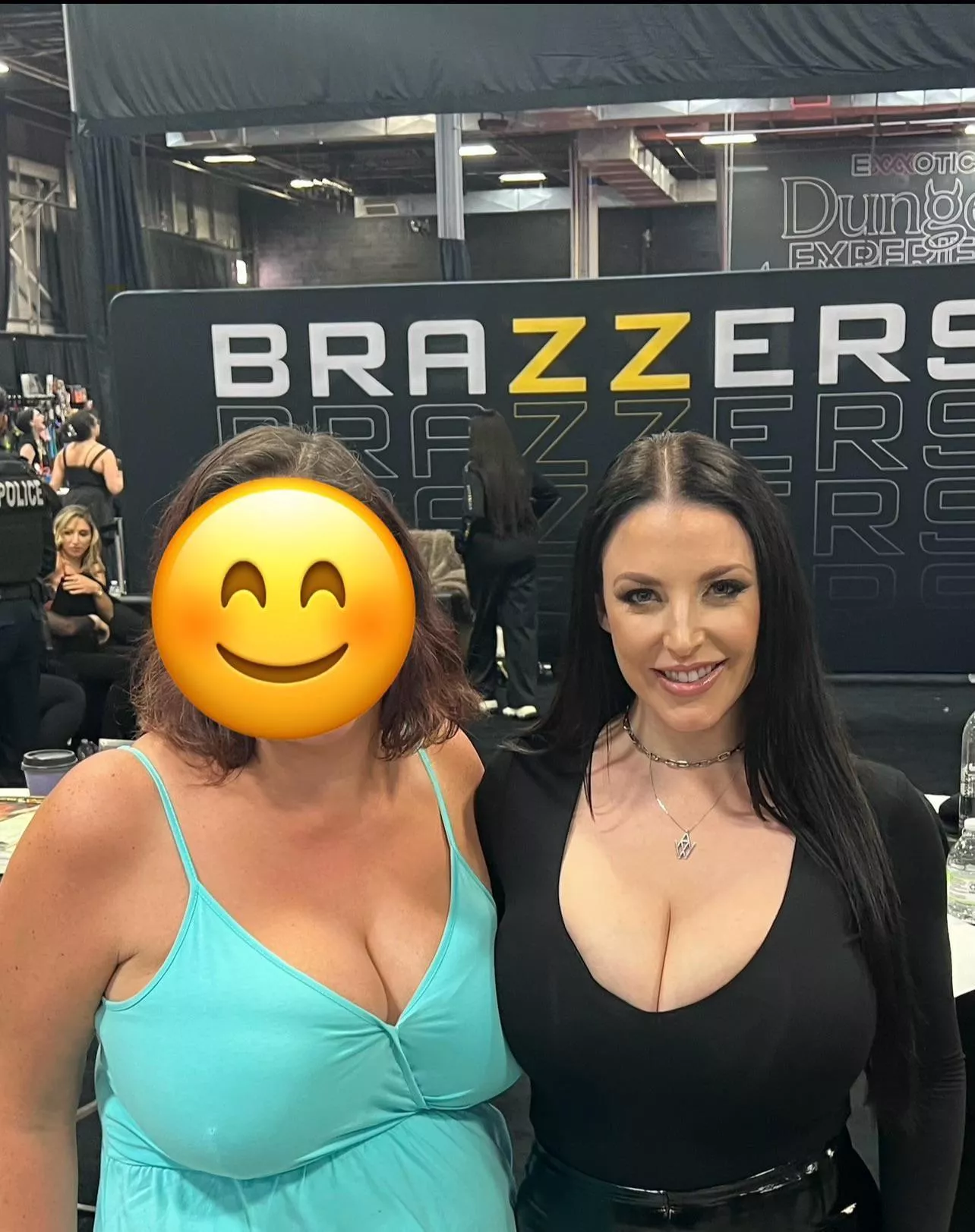 Whose are bigger: Angela or the fan?